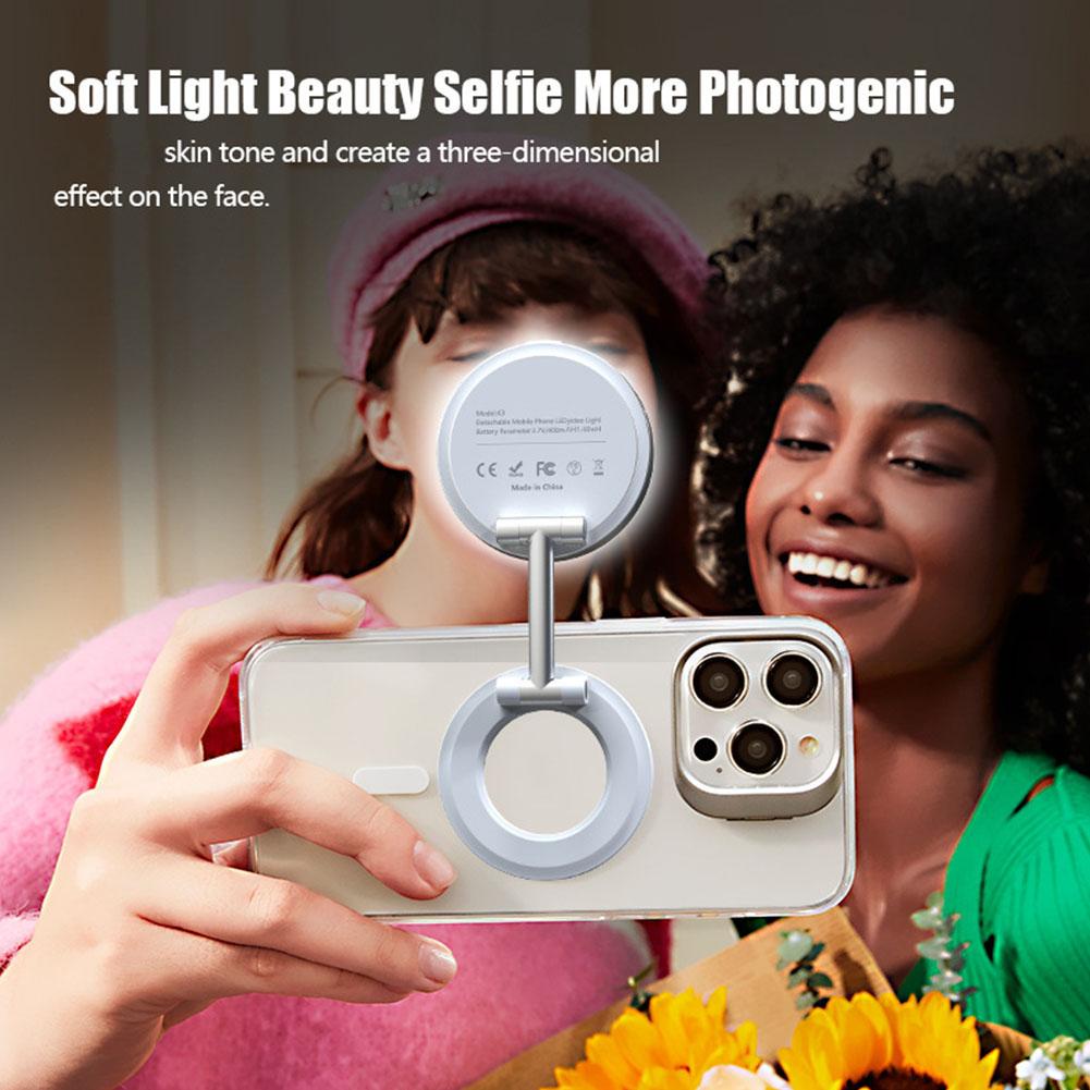 Photography Lighting Professional - 2in1 Foldable Magnetic Phone Holder Rechargeable