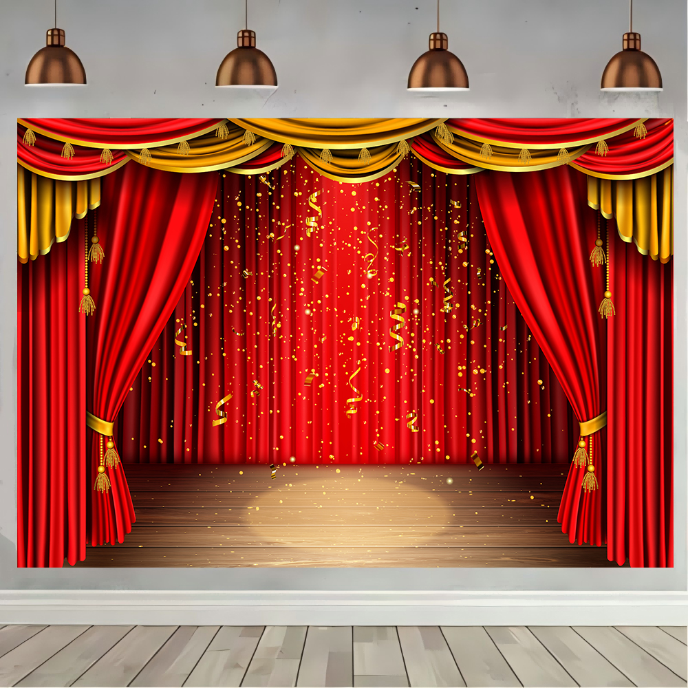 Photography Lightning - Red Theater Curtain Party Backdrop Stage