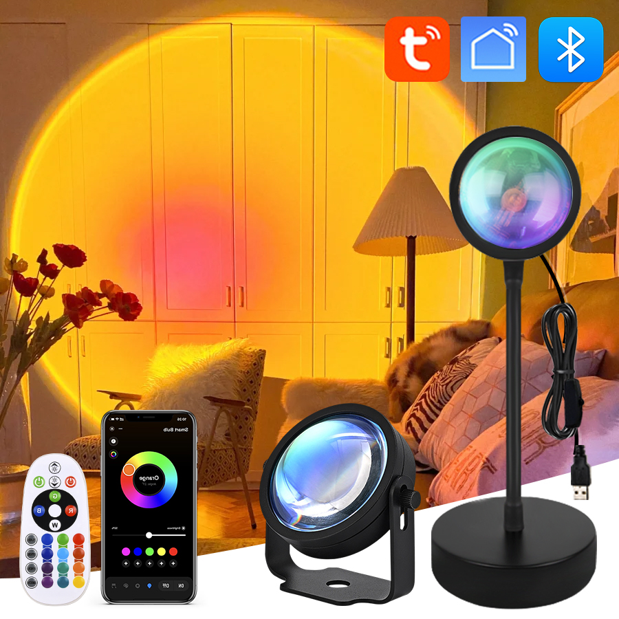Photography Lighting App - Tuya Smart Sunset Projector Lamp, RGB