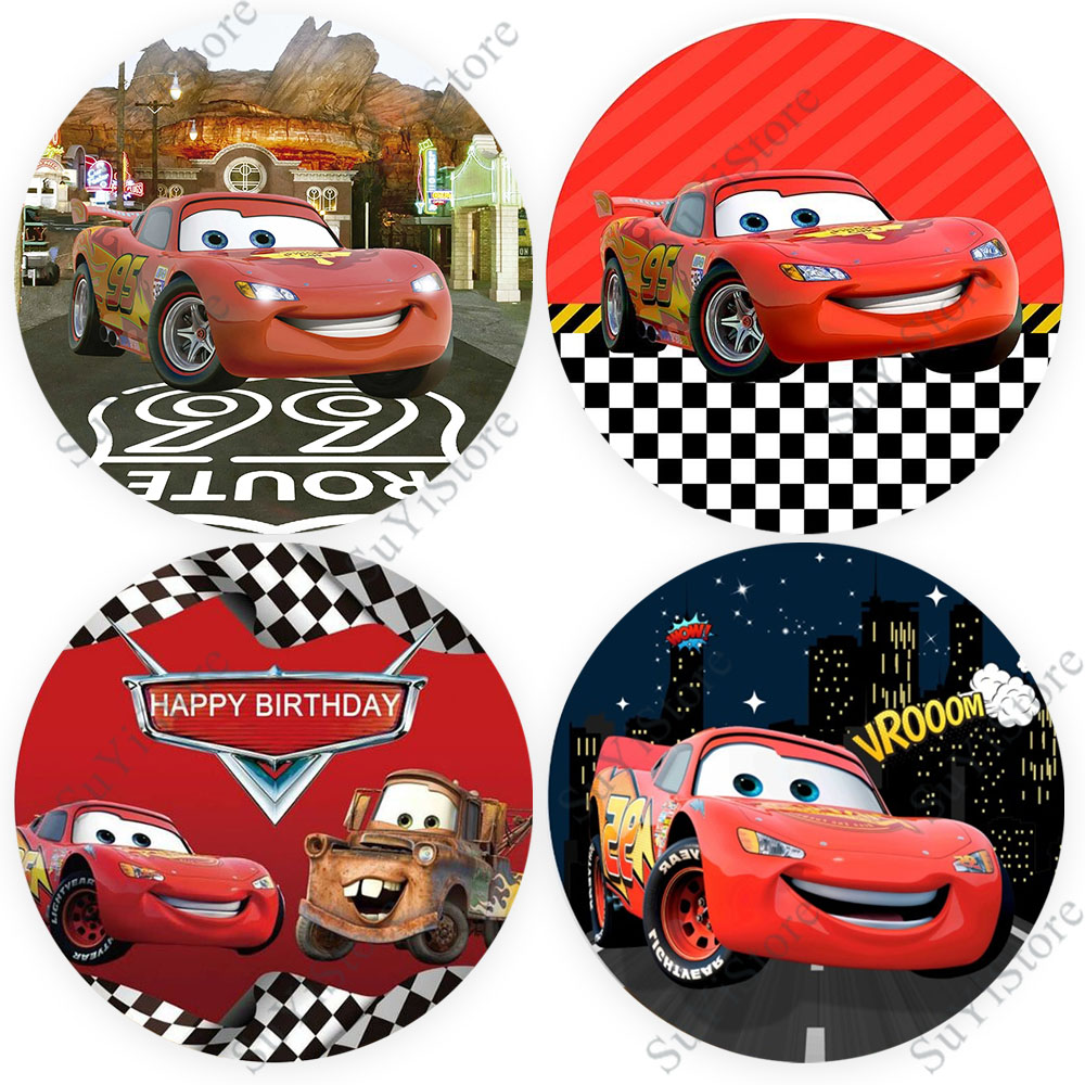 Photography Lighting Backdrop - Pixar Cars Round Photo Backdrop Cover