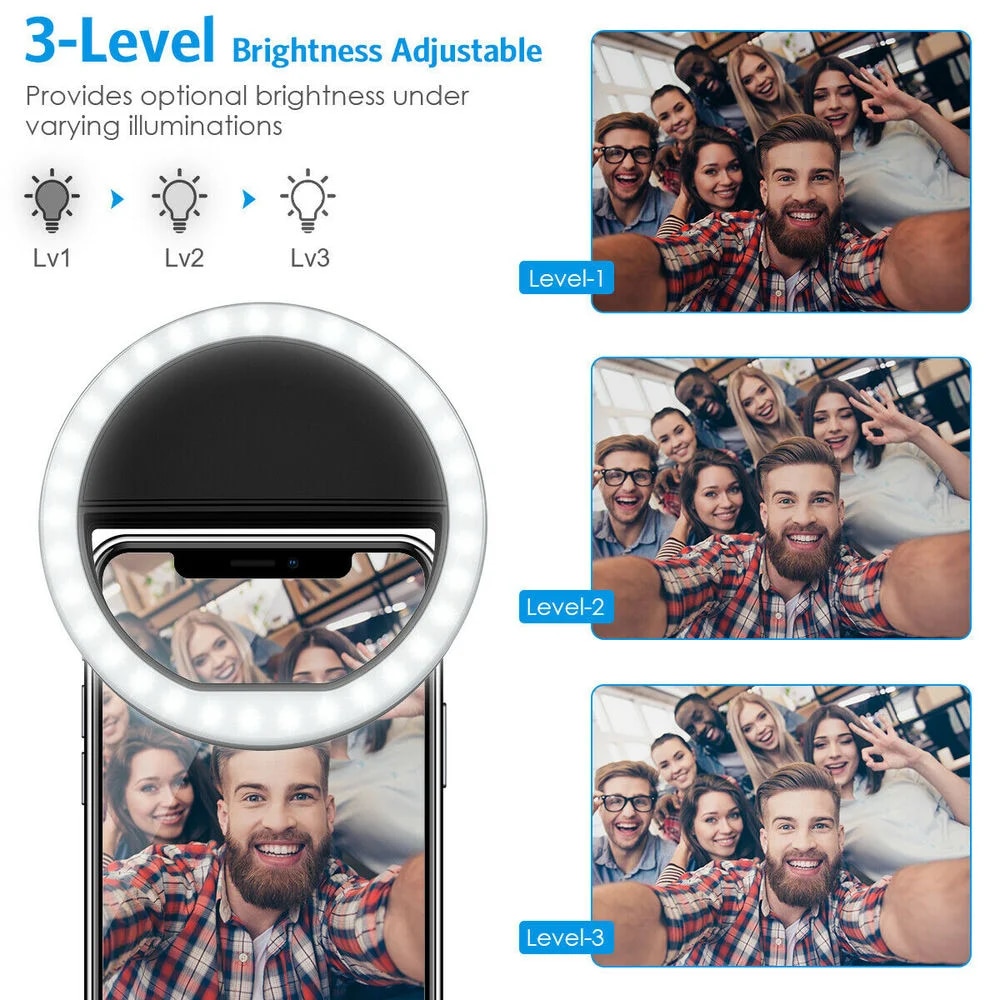 USB Rechargeable LED Selfie Ri - Photography Lighting Lamp recensione e prezzo