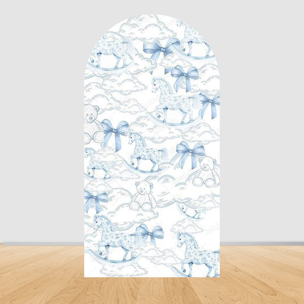 Blue Floral Bow Arch Backdrop  - Photography Lighting Backdrop recensione e prezzo