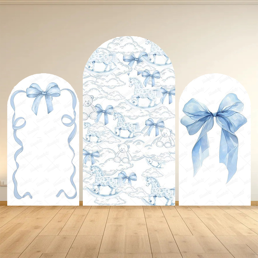 Blue Floral Bow Arch Backdrop  - Photography Lighting Backdrop recensione e prezzo