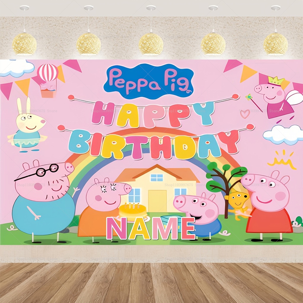 Custom Name Cartoon Peppa Pig  - Photography Lighting Backdrop recensione e prezzo