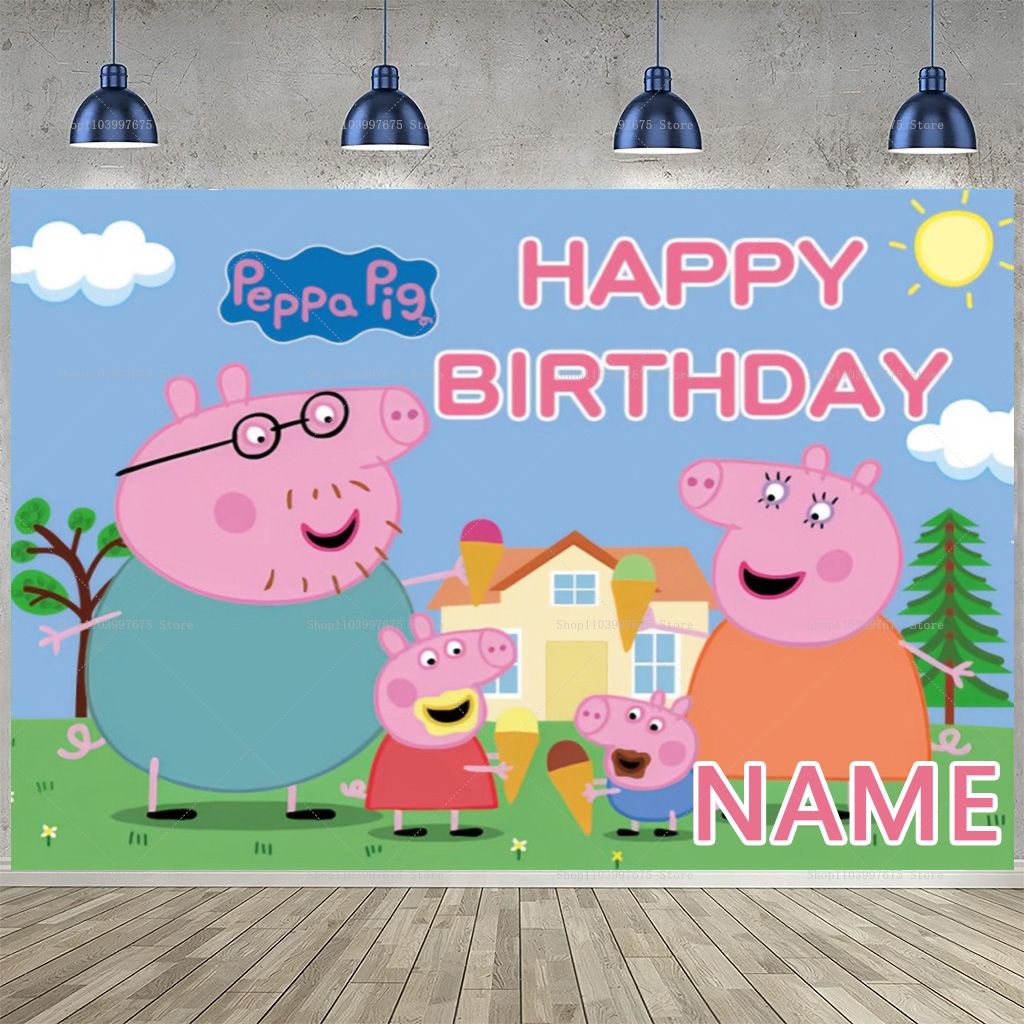 Custom Name Cartoon Peppa Pig  - Photography Lighting Backdrop recensione e prezzo