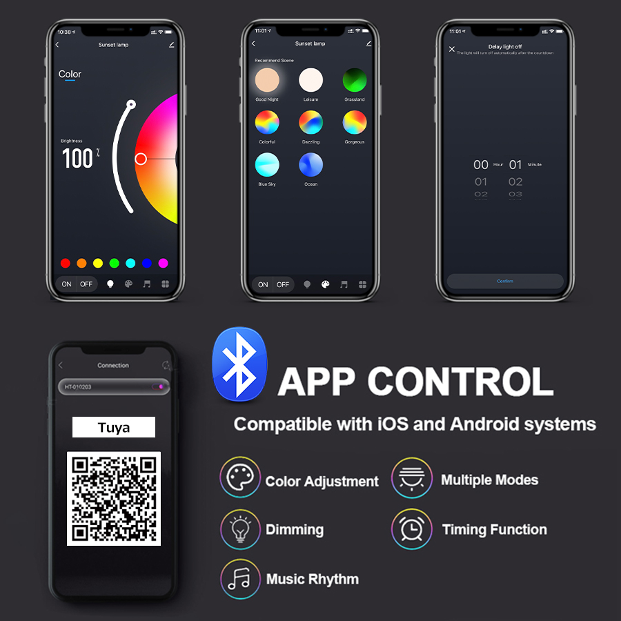 Smart Sunset Lamp Tuya LED Nig - Photography Lighting App recensione e prezzo