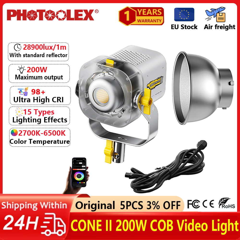  PHOTOOLEX LIGHT CONE Il 200W - Photography Lighting App recensione e prezzo