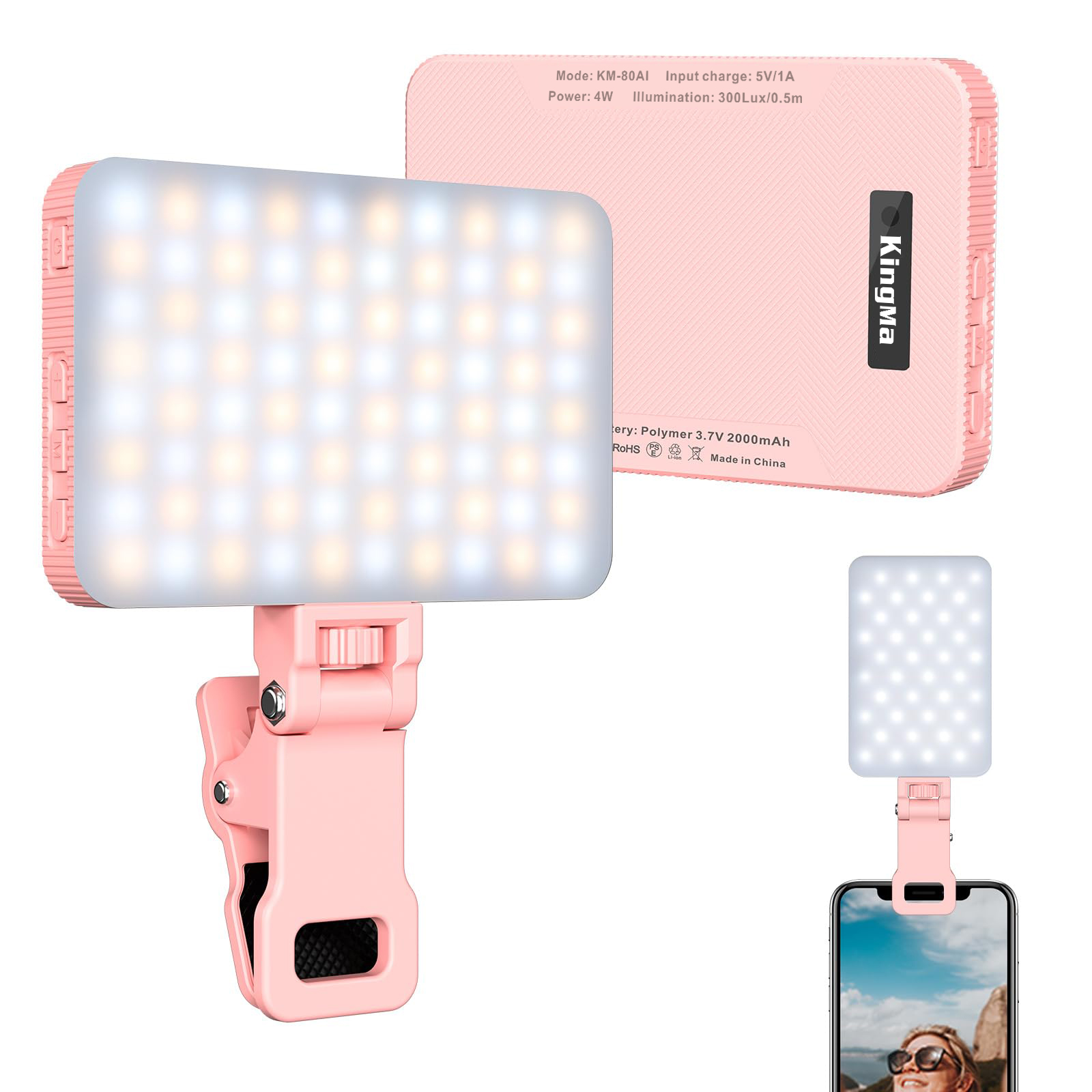 King Ma Pink Rechargeable Self - Photography Lighting Professional recensione e prezzo