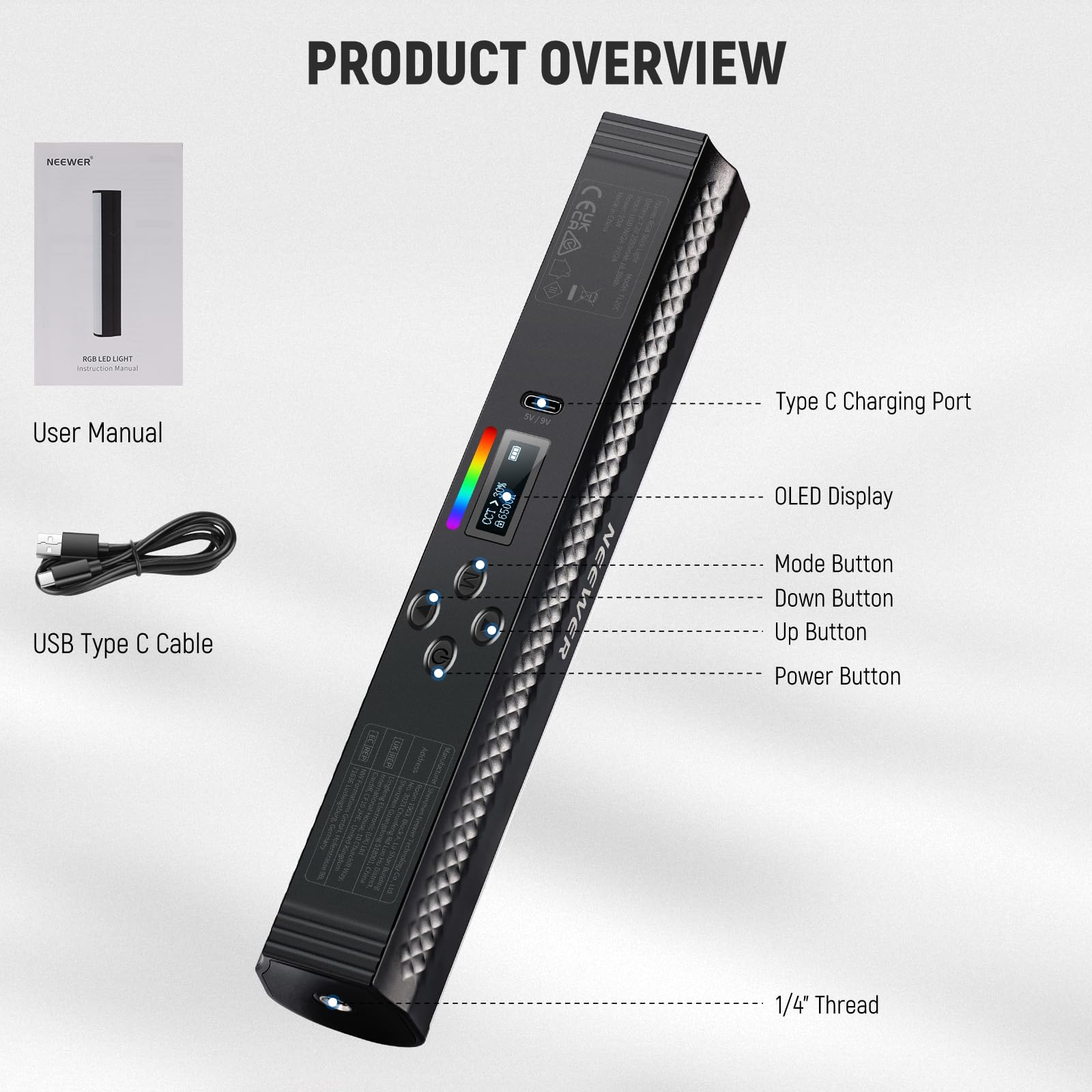 NEEWER RGB Light Wand with APP - Photography Lighting App recensione e prezzo