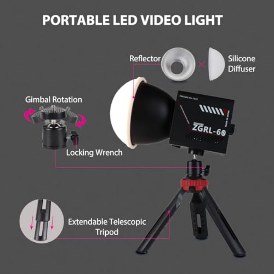 60W COB LED Video Light Handhe - Photography Lighting Color recensione e prezzo