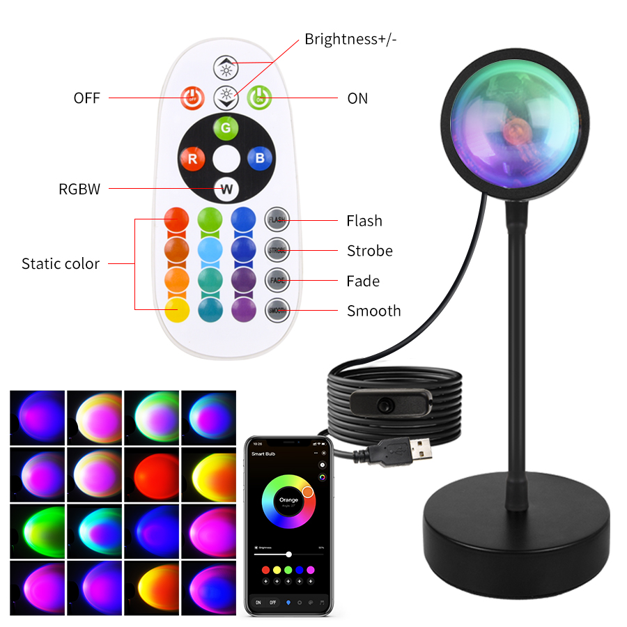 Smart Sunset Lamp Tuya LED Nig - Photography Lighting App recensione e prezzo