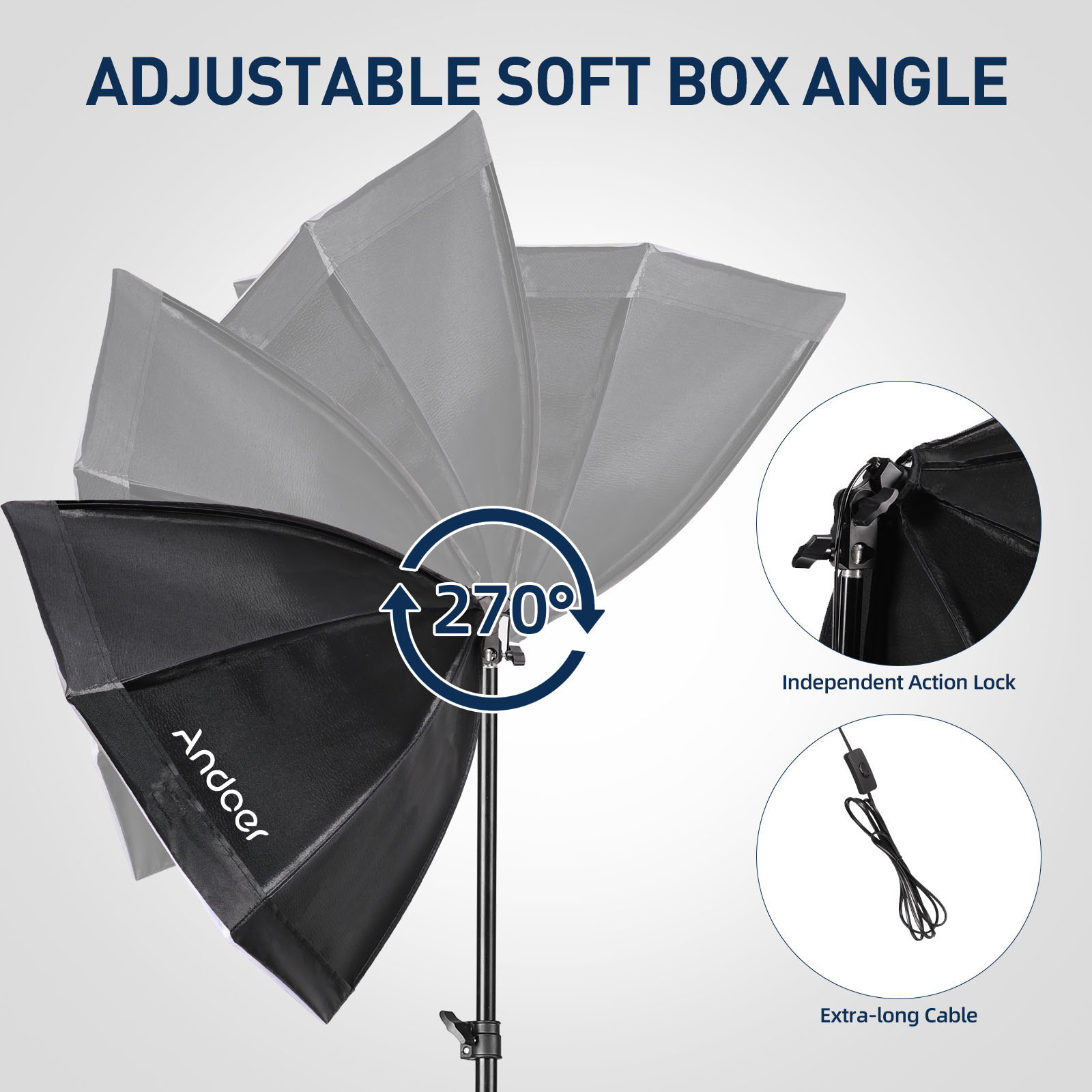 Andoer Studio Photography Ligh - Photography Umbrella Lighting Kit recensione e prezzo