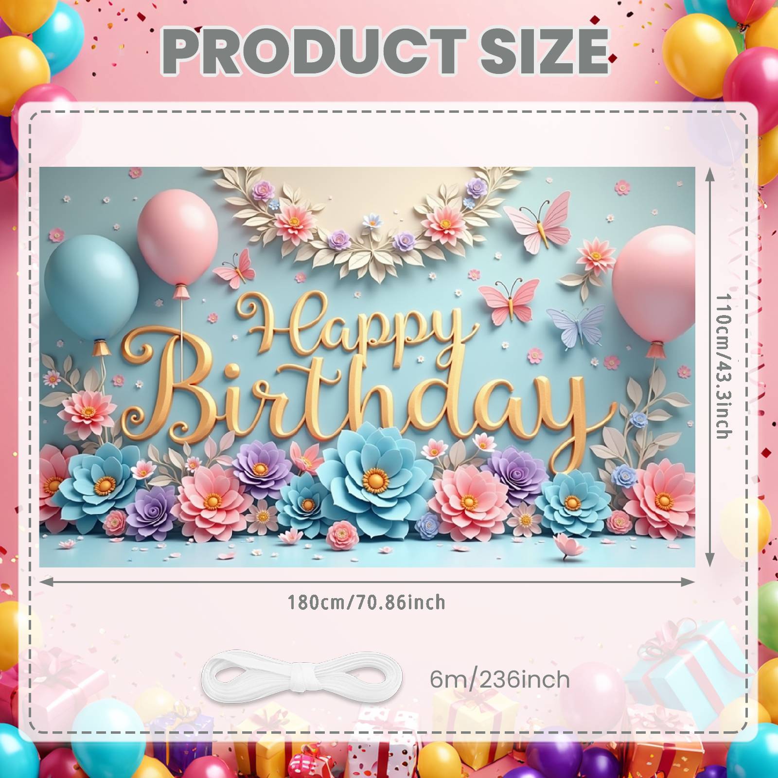 Floral Theme Banner Butterfly  - Photography Lighting Backdrop recensione e prezzo