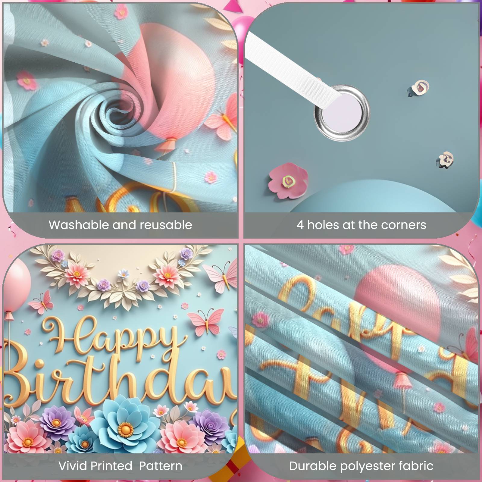 Floral Theme Banner Butterfly  - Photography Lighting Backdrop recensione e prezzo