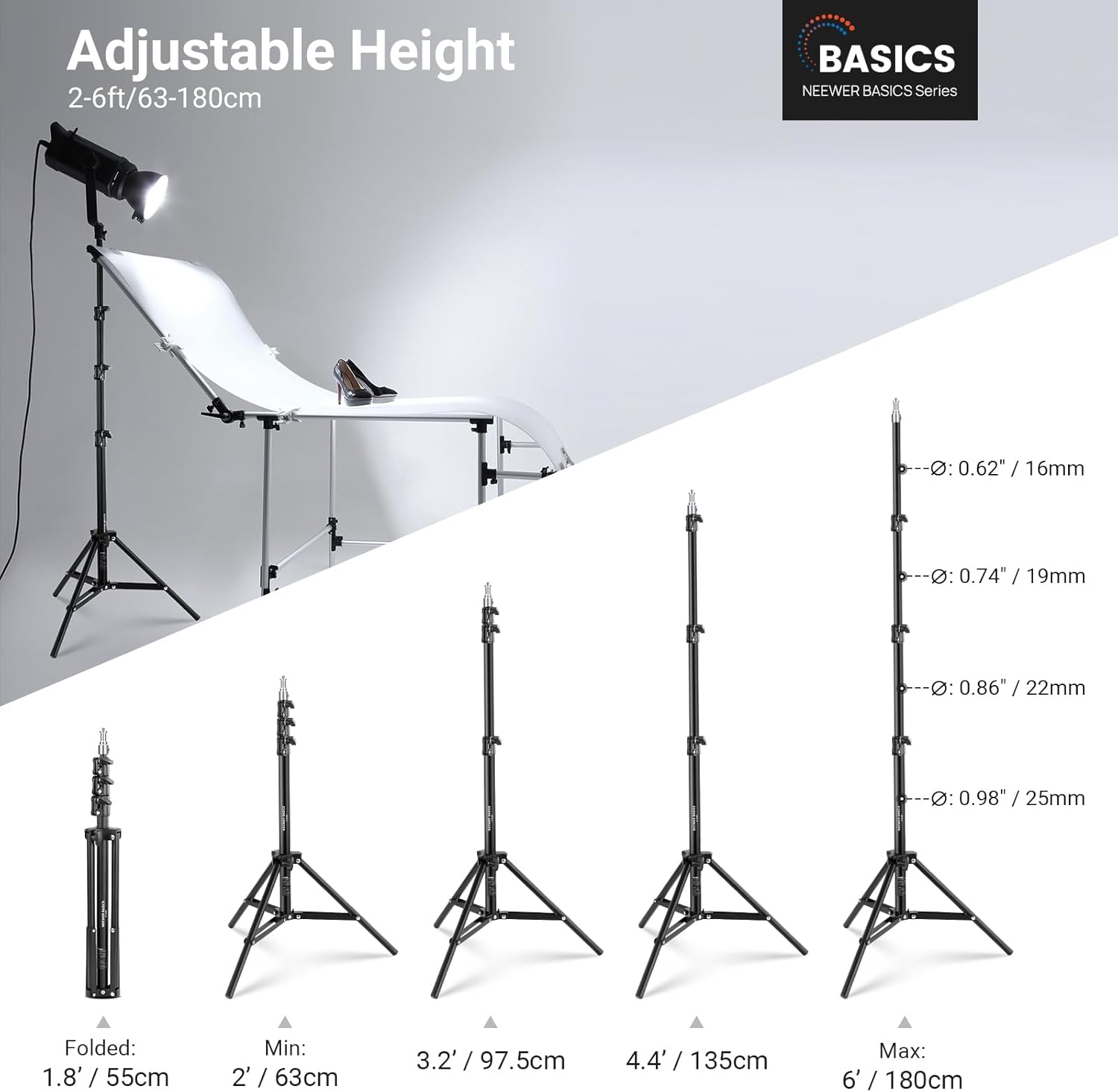 NEEWER Basics 6ft/180cm Photog - Photography Lighting Basics recensione e prezzo