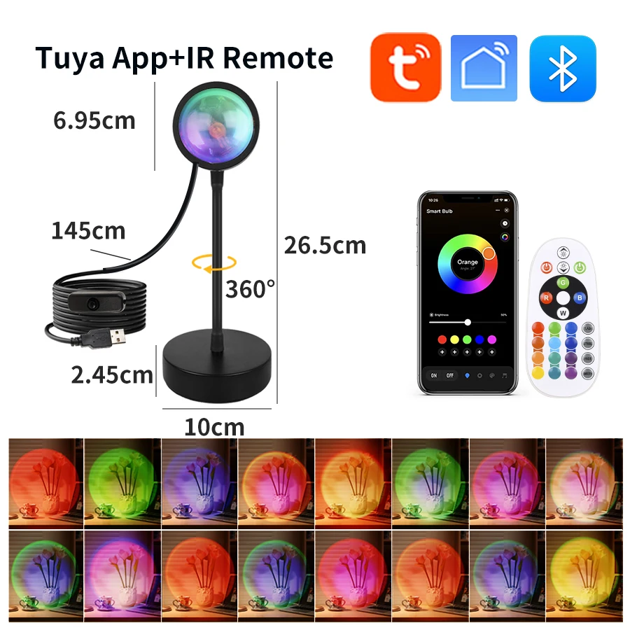 Smart Sunset Lamp Tuya USB Sun - Photography Lighting App recensione e prezzo