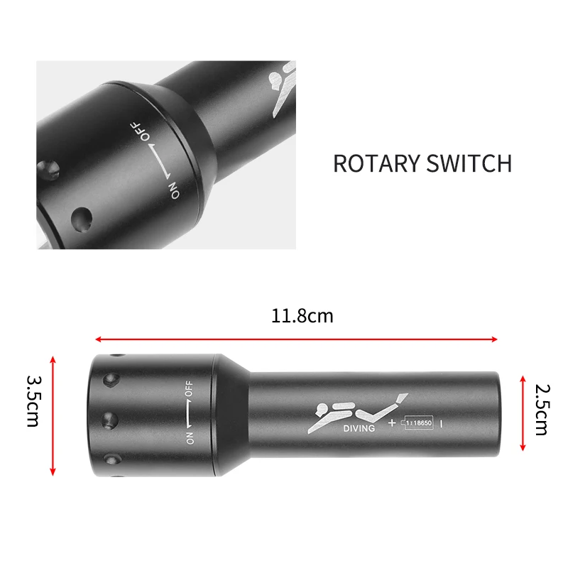 New T6 LED Diving Torch Long-R - Photography Lighting Lamp recensione e prezzo